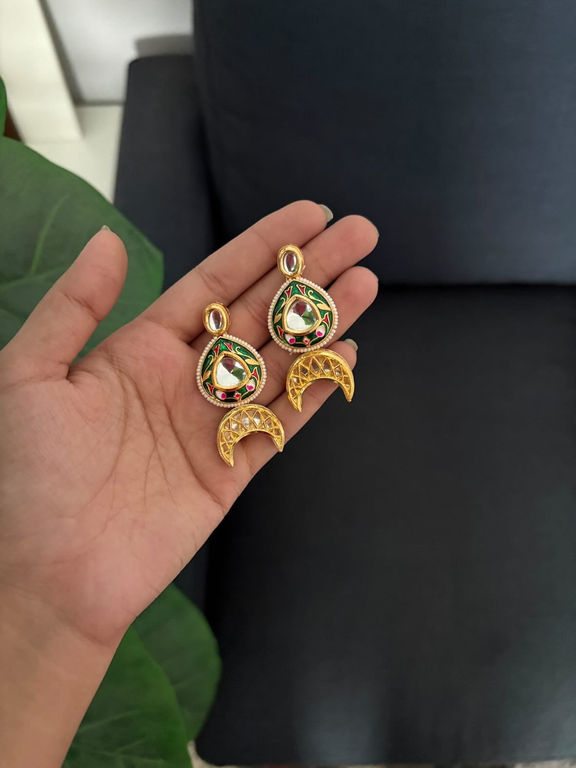 Prabha Kundan Earrings - Image 2