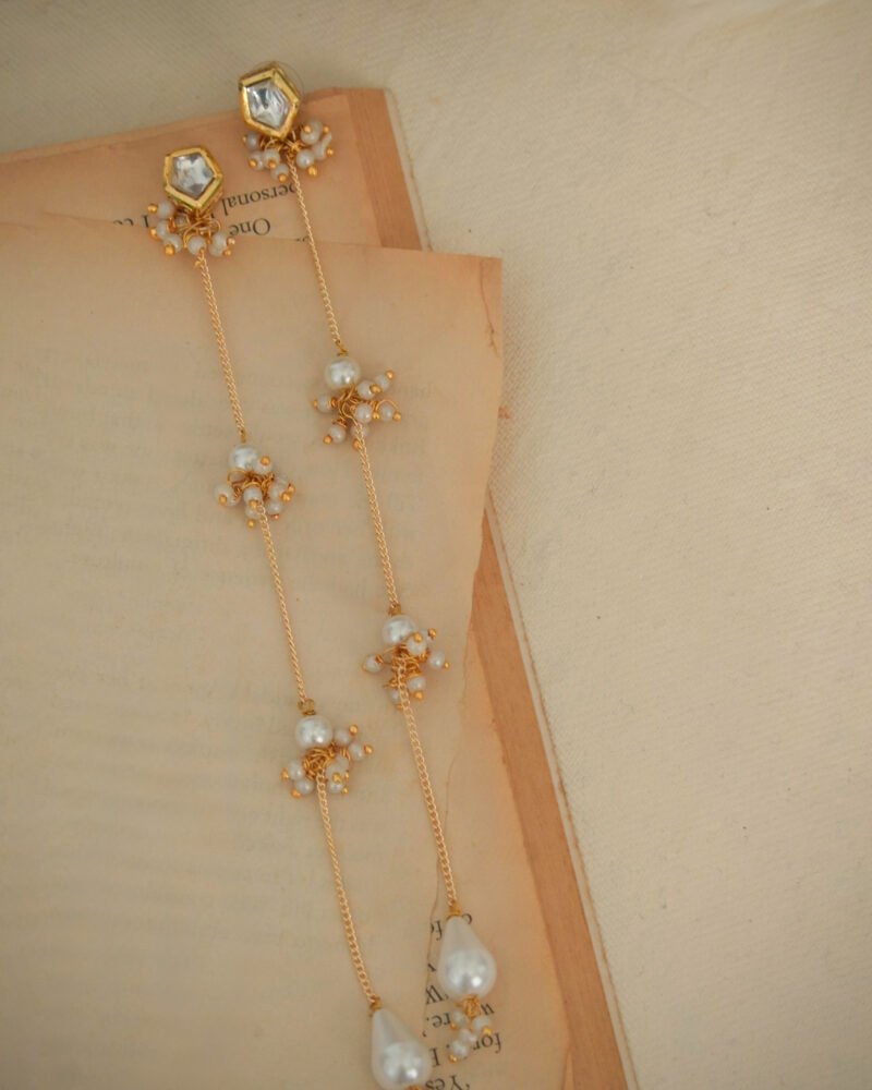 Aabha Kundan Chain Earrings