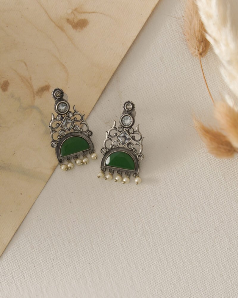 Brass Jade Earrings