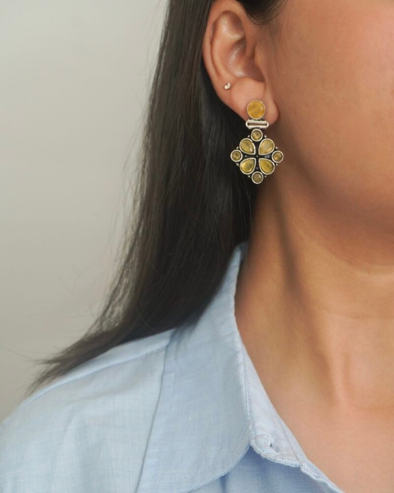 Alternative view of Amber Stone Earrings