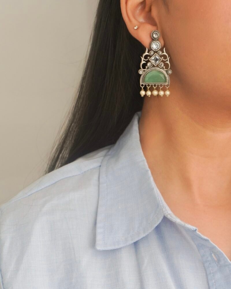 Alternative view of Mint Brass Earrings