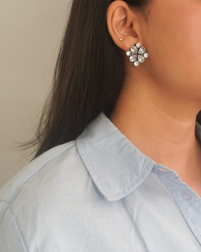 Alternative view of Starlit Silver Studs