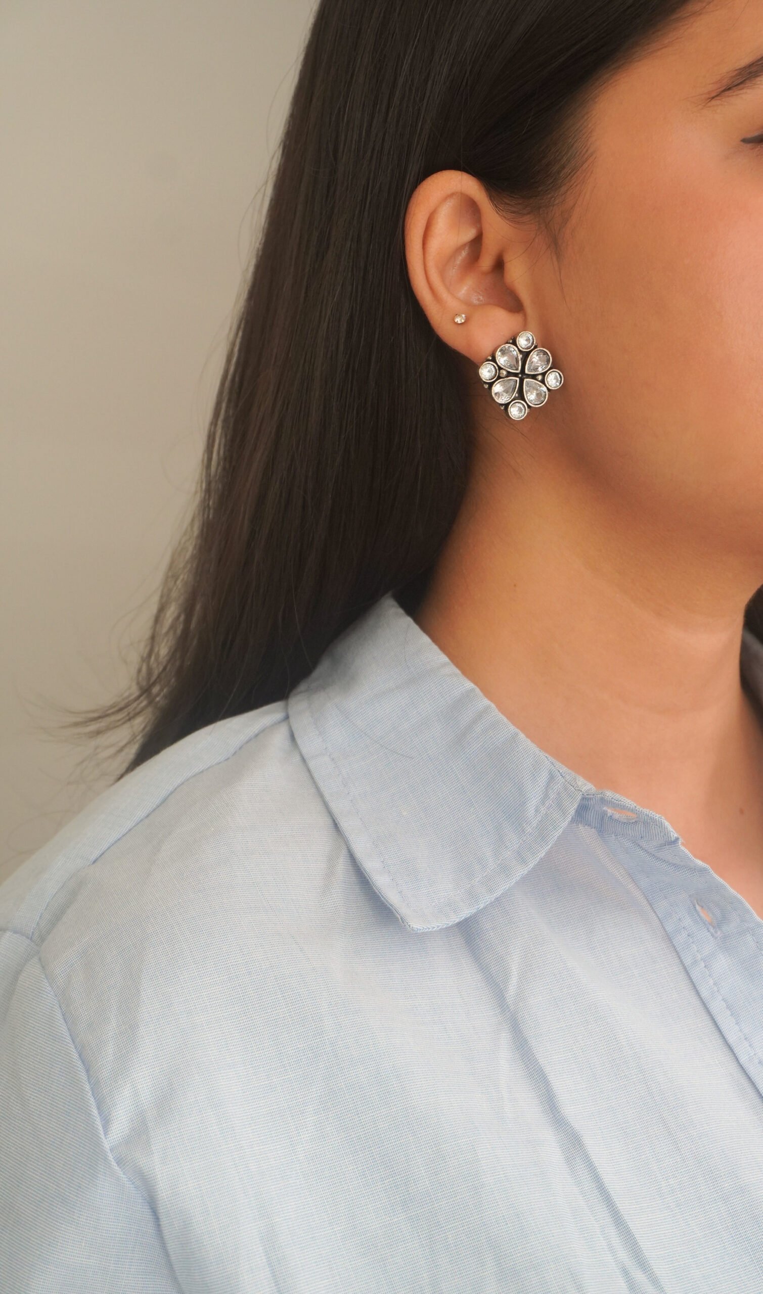 Starlit Silver Studs - Image 2
