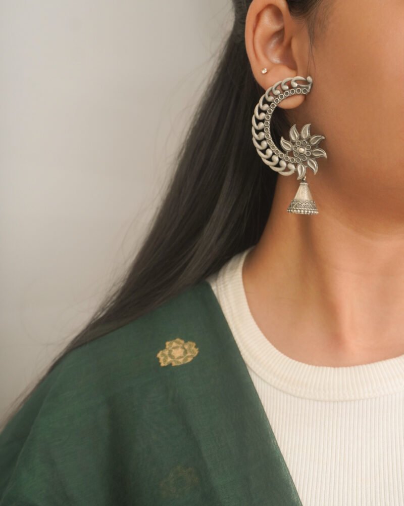 Alternative view of Ira Silver Jhumka