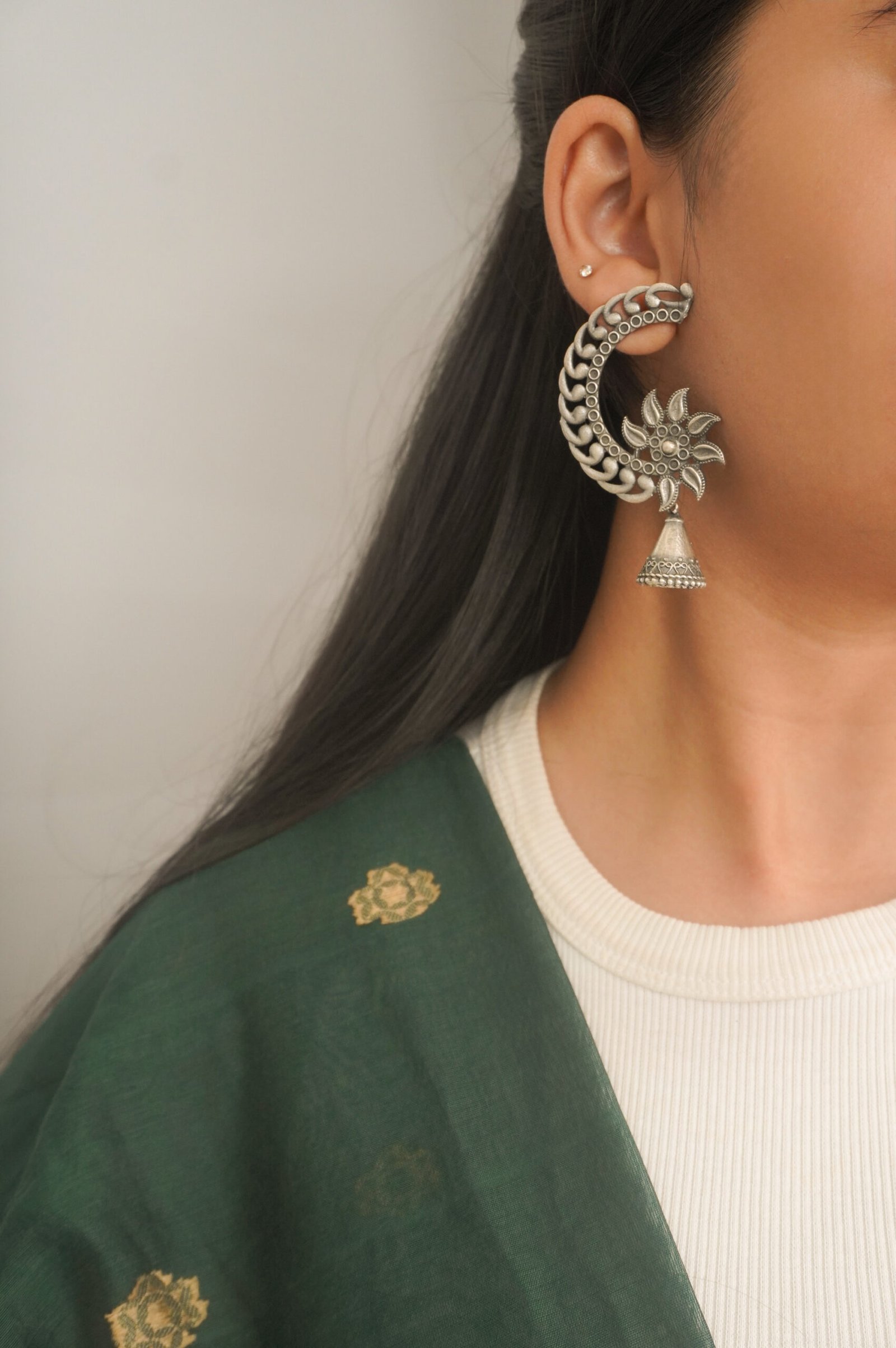 Ira Silver Jhumka - Image 2