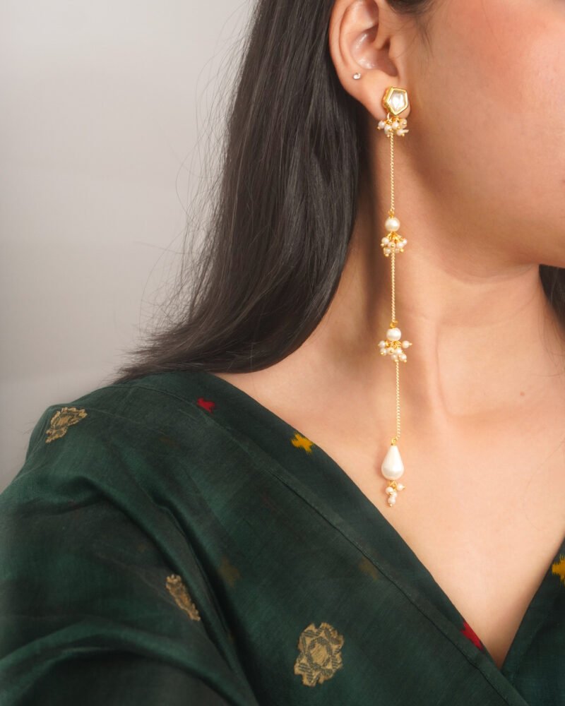 Alternative view of Aabha Kundan Chain Earrings